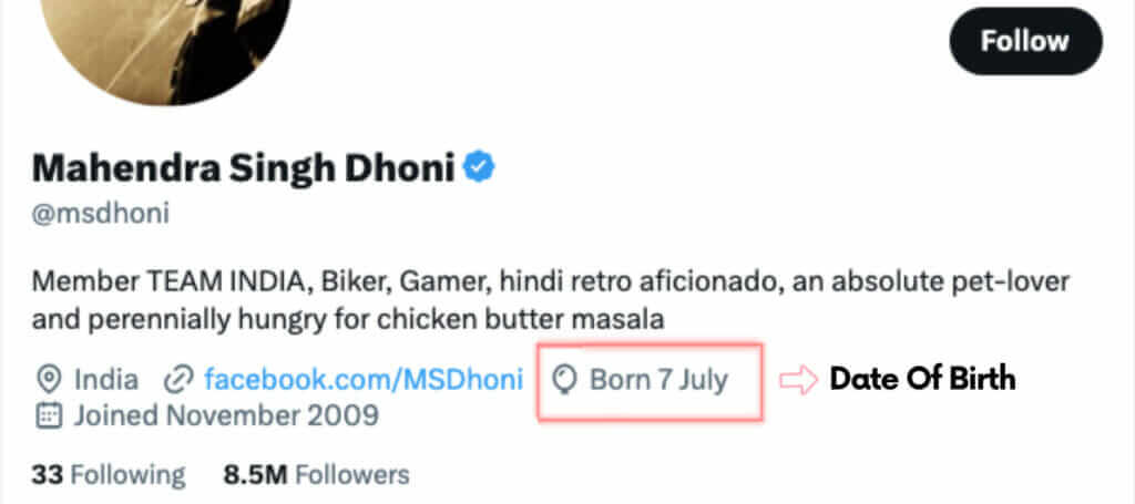 Date Of birth Twitter Dhoni Market Burner