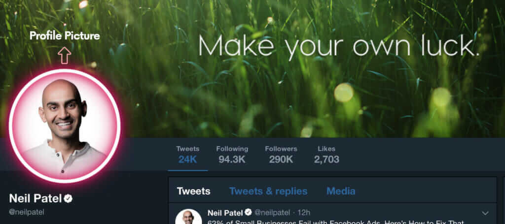 Neil Patel Profile Twitter Market Burner